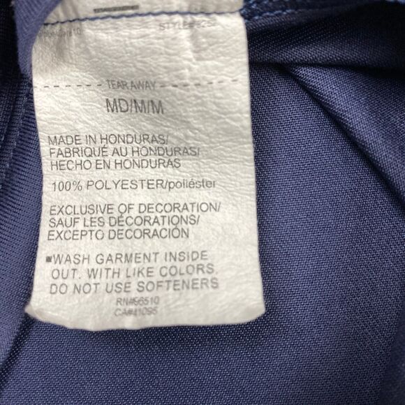 Under armour Tee Shirt Mens Medium Navy Spell Out Logo Short Sleeve Crew Neck - Picture 10 of 15